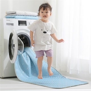 EMO 一默 儿童乳胶凉席婴儿席子夏家用水洗折叠1-3-6岁天然床垫两件套 100cm×56cm 蓝色（两件套）