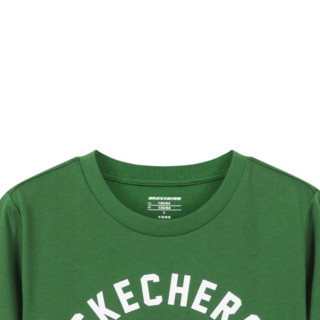 SKECHERS 斯凯奇 L220B114/00FZ 男童T恤 伊略绿 160cm