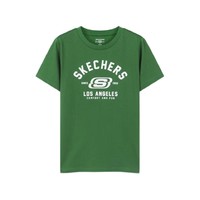 SKECHERS 斯凯奇 L220B114/00FZ 男童T恤 伊略绿 110cm