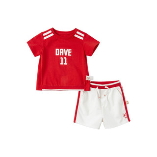 DAVE&BELLA 戴维贝拉 DBX18098 儿童休闲运动套装 红色 66cm