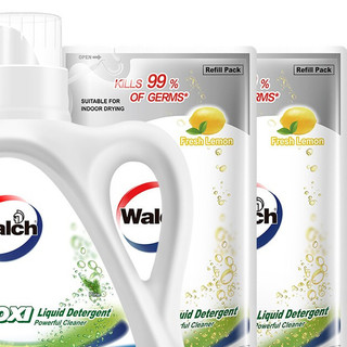 Walch 威露士 La有氧洗洗衣液 2.25L+1L*4袋 柠檬