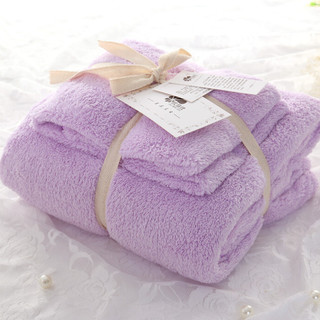 OUMASHI 欧马仕 毛巾浴巾套装 2件套 450g 紫色