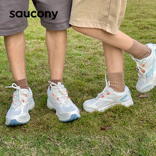 Saucony索康尼新款情侣复古休闲鞋夏季CLASSIC 2K男女透气运动鞋 44.5 灰棕-男