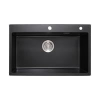 Princeton 挽风系列 M7843 石英石水槽套装 珍珠黑 顶配款