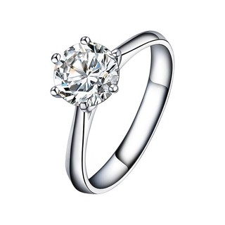 SEAZA 喜钻 喜嫁系列 R0096 女士六爪18K白金钻石戒指 70分 SI I-J