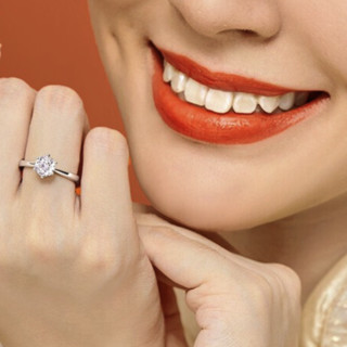 SEAZA 喜钻 喜嫁系列 R0096 女士六爪18K白金钻石戒指 40分 VS I-J