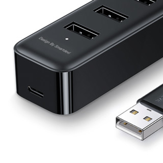 SMARTDEVIL 闪魔 USB2.0集线器 一分四 0.25m 炫亮黑