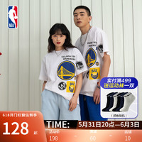 NBA 勇士队 护照印章系列圆领短袖T恤 运动休闲时尚舒适简约百搭 勇士队 XS M