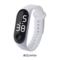 Leoisilence 新款适用于小米3款LED白灯时尚学生情侣休闲运动触摸触控电子手表 白色