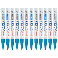 uni 三菱铅笔 PX-21 单头油性记号笔 浅蓝色 12支装