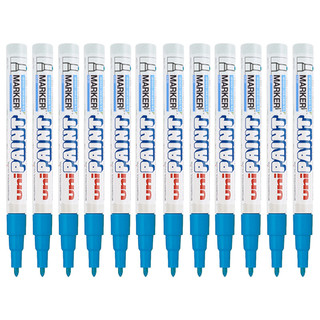 uni 三菱铅笔 PX-21 单头油性记号笔 浅蓝色 12支装