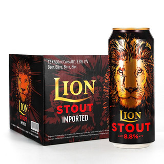LION 狮子（LION）斯里兰卡进口精酿啤酒 帝国世涛烈性啤酒 巧克力咖啡风格 500ml*24罐