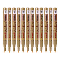 uni 三菱铅笔 PX-21 单头油性记号笔 金色 12支装