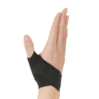 D&M 日本大拇指护套透气型腱鞘篮球指关节护指套男女扭伤固定护具 D-30黑色L(右手) 护指