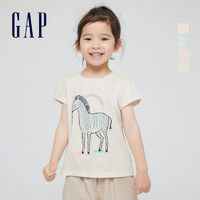 Gap 盖璞 布莱纳女幼童泡泡袖短袖T恤677877 夏季新款童装纯棉上衣