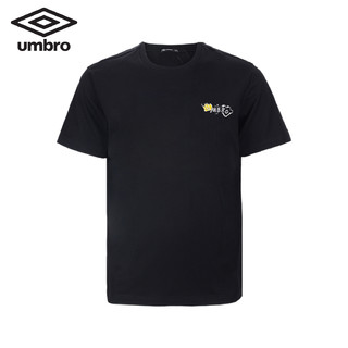 Umbro 茵宝 纯棉舒适简约潮流图案短袖T恤男UO222AP25255 力莫黑 3XL