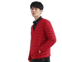 YAYA 鸭鸭羽绒服 男士短款羽绒服 DRD07A0010 暗红色 M