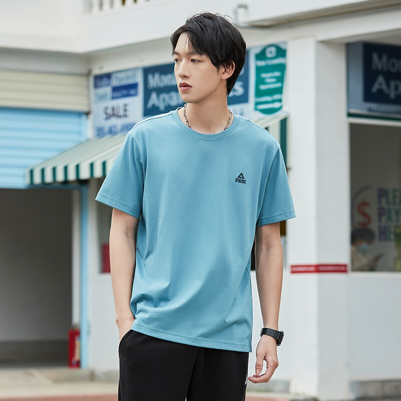 peak匹克圆领短袖t恤 男子夏季新款休闲简约大方舒适透气t恤衫df61