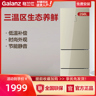 Galanz 格兰仕 256WTEPG  家用租房256升大容量三门冷藏冷冻节能电冰箱
