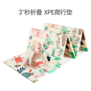bebetour儿童折叠垫宝宝玩耍爬行垫卡通图案垫子可折叠加厚垫双面