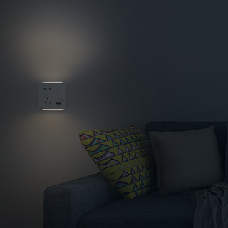 三思智能开关面板墙壁开关灯插座86型含小夜灯远程控制定时开关 支持HUAWEI HiLink 墙面插座面板6个（含夜灯功能）