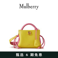 Mulberry 玛珀利 女包2020新款Mini Iris系列单肩斜挎手提包RL6735 黄-粉色