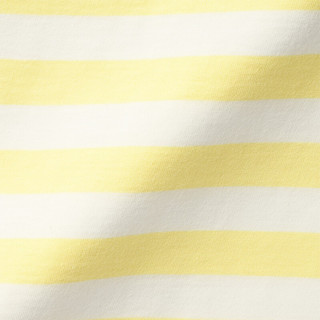 MUJI 無印良品 CBF02A1S 儿童条纹短袖T恤 浅黄色 140cm