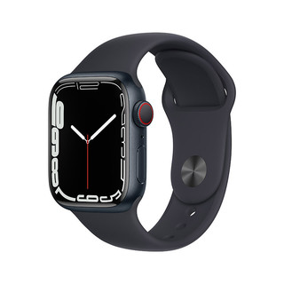 Apple 苹果 Watch Series 7 智能手表 41mm GPS+蜂窝版 午夜色铝金属表壳 午夜色运动型表带 (GPS、血氧、心率)