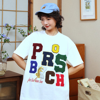 PROS BY CH 男女款圆领短袖T恤 X22P626 白色 L