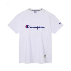 champion 冠军 300g日版 男女同款 草写刺绣logo印花圆领t恤 白色 m