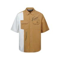 EVISU 惠美寿 男士短袖衬衫 2ESGNM2SS291OSCT 褐色/白色 M