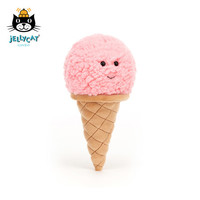 jELLYCAT 2021款迷人草莓冰淇淋可爱公仔儿童安抚毛绒玩具睡觉玩偶生日礼物 草莓色 H18 X W8 CM