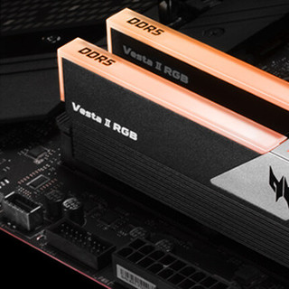 PREDATOR 宏碁掠夺者 Vesta II 炫光星舰系列 DDR5 5200MHz RGB 台式机内存 灯条 黑色 32GB 16GB×2
