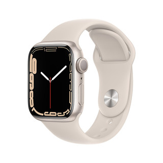 Apple 苹果 Watch Series 7 智能手表 41mm GPS版 星光色铝金属表壳 星光色运动型表带 (GPS、血氧、运动)