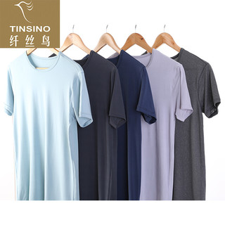 TINSINO 纤丝鸟 男士圆领短袖衫凉感吸湿速干T恤单条装 浅灰色 L(175/100)