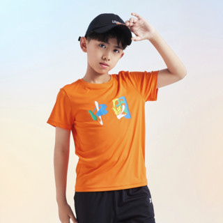 XTEP 特步 679225019230 男童T恤 明火橙 175cm