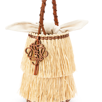 LOEWE 罗意威 酒椰纤维和牛皮革 Frayed Bucket 手袋