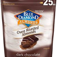 BLUE DIAMOND Almonds 烤箱烤黑巧克力味小吃坚果，25盎司（709g)