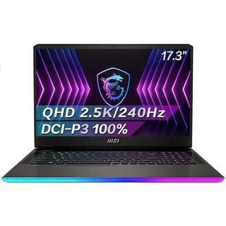 MSI 微星 强袭GE77 HX 十二代酷睿版 17.3英寸 游戏本 黑色 (酷睿i7-12800HX、RTX3070Ti 8G、32GB、1TB SSD、2.5K、240Hz、MS-17K5）