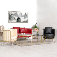 蒙特 北欧铁艺沙发小户型客厅沙发简约现代布艺沙发轻奢美容美甲沙发椅