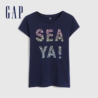 Gap 盖璞 女童可爱纯棉印花短袖T恤697506夏季新款童装洋气宽松上衣