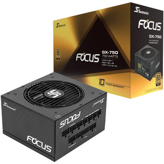 Seasonic 海韵 FOCUS GX750W电源金牌全模 全日系电容14cm小身形 3代温控0dBA模式