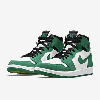 AIR JORDAN 正代系列 Air Jordan 1 Zoom Air Cmft 男子篮球鞋 CT0978-300 白绿 42.5