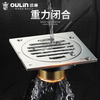 欧琳（OULIN） 卫浴 精铜地漏  OLDLT201 卫生间地漏 防臭防堵防虫T型落水地漏