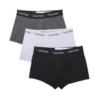 卡尔文·克莱 Calvin Klein 男士平角内裤套装 U2664G-IOT 3条装 黑白 M