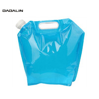 JAJALIN 户外野营手提水袋折叠水桶 PE便携塑料水袋5L 蓝色【袋子型】