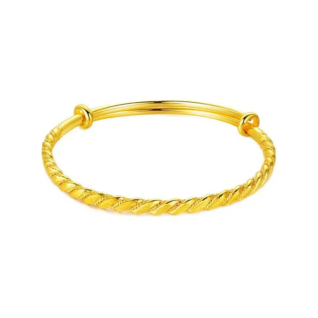 minGR 明牌珠宝 AFI0032 麻花足金手镯