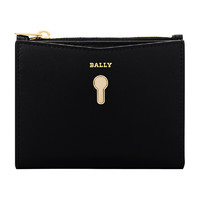 BALLY 巴利 女士黑色光面小牛皮法式钱夹 COGAN W 110 6226886