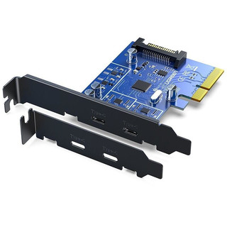 绿联（UGREEN）PCI-E转Type-C双口USB3.1扩展卡 双口 US230