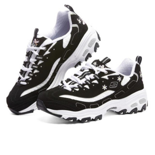 SKECHERS 斯凯奇 D'LITES系列 D'lites 1.0 女子休闲运动鞋 149466/BKW 黑色/白色 35